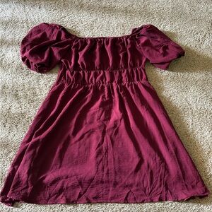 Red Smocked Off the Shoulder Sundress